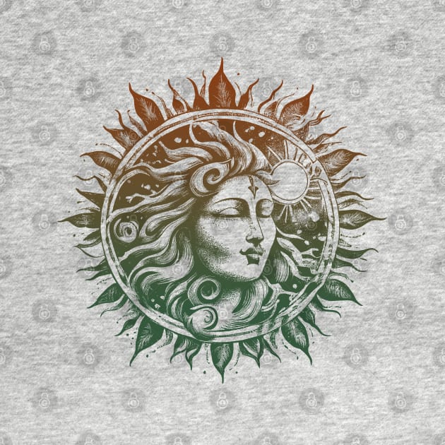 Sun Face Mandala-Style Fantasy Nature Earth Mother for Women by Pine Hill Goods